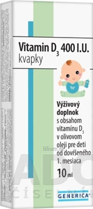 GENERICA Vitamin D3 400 I.U. kvapky