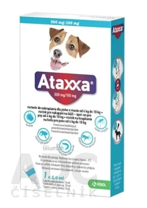 Ataxxa 500 mg/100 mg (psy od 4kg do 10 kg)