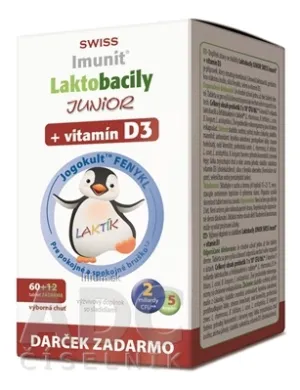 Laktobacily JUNIOR SWISS Imunit + vitamín D3