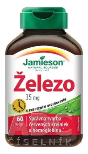 JAMIESON ŽELEZO 35 mg S POSTUPNÝM UVOĽŇOVANÍM