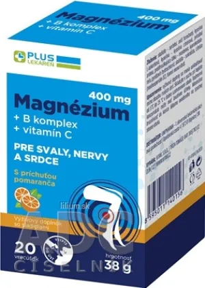 PLUS LEKÁREŇ Magnézium 400 mg+B komplex+vitamín C