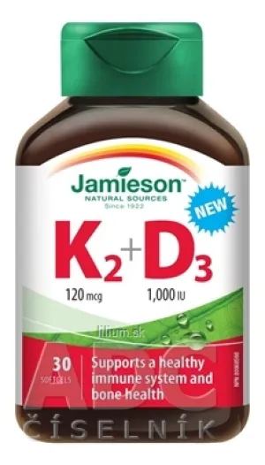 JAMIESON VITAMÍNY K2 120 µg + D3 1000 IU