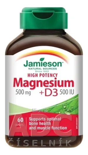 JAMIESON HORČÍK 500 mg S VITAMÍNOM D3 500 IU