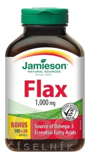 JAMIESON FLAX OMEGA-3 1000 mg ĽANOVÝ OLEJ
