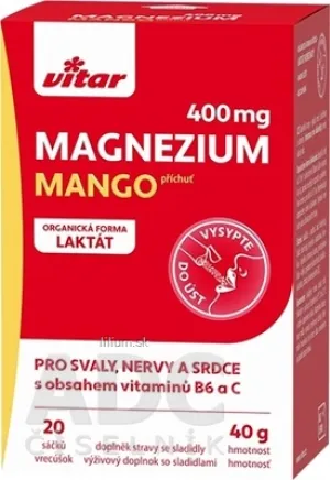 VITAR Magnézium 400 mg + vitamíny B6 a C