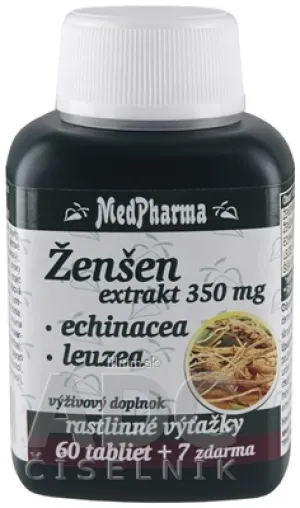 MedPharma ŽENŠEN 350 mg + Echinacea + Leuzea