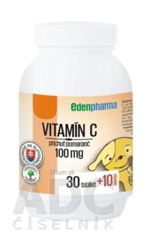 EDENPharma VITAMÍN C 100 mg príchuť pomaranč