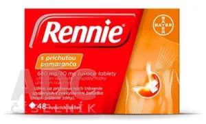 Rennie s príchuťou pomaranča 680 mg/80 mg