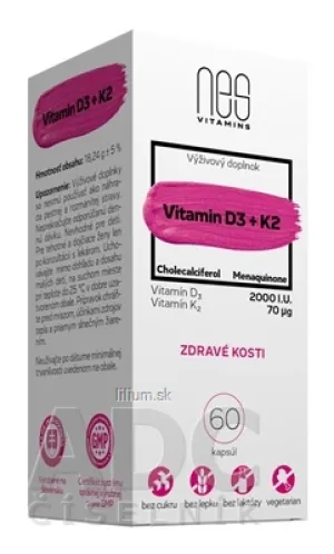 nesVITAMINS Vitamin D3 2000 I.U. + K2 70 μg