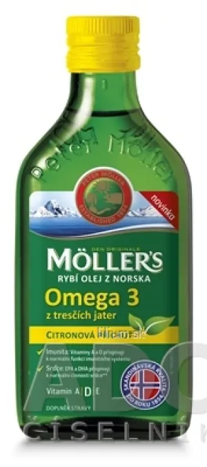 MOLLER´S Omega 3 RYBÍ OLEJ Citrónová príchuť