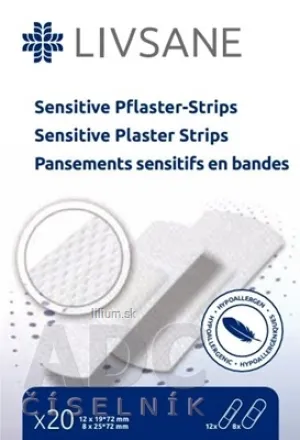 LIVSANE Náplasť na citlivú pokožku prúžky