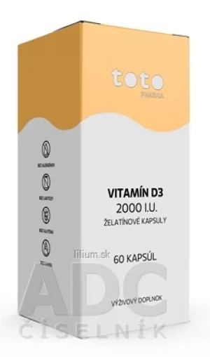 TOTO VITAMÍN D3 2000 I.U. ŽELATÍNOVÉ KAPSULY