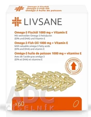 LIVSANE Omega-3 rybí olej 1000 mg + vitamín E