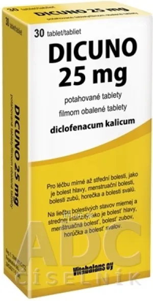 DICUNO 25 mg filmom obalené tablety