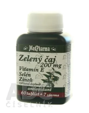 MedPharma ZELENÝ ČAJ 200 MG + Vit. E + Se + Zn