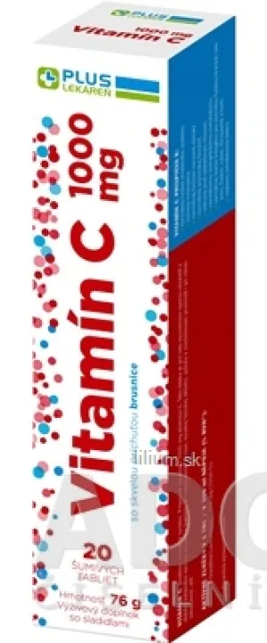PLUS LEKÁREŇ Vitamín C 1000 mg príchuť brusnica