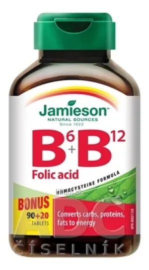 JAMIESON VITAMÍNY B6, B12 A KYSELINA LISTOVÁ