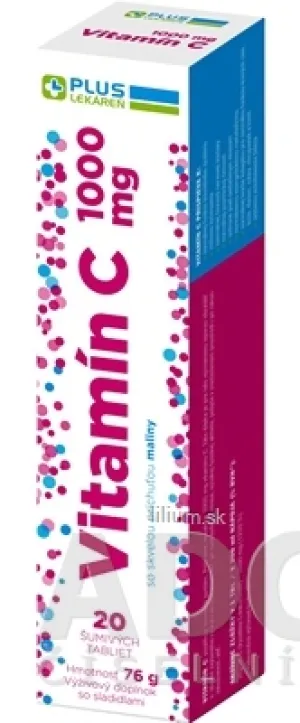 PLUS LEKÁREŇ Vitamín C 1000 mg príchuť malina